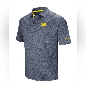 Colosseum Michigan Wolverines Men's Polo Shirt Short Sleeve Blue‎ Size Small